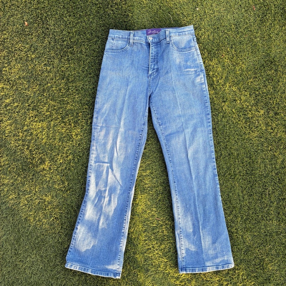 NYDJ Straight Leg Jeans Women's 8P 29x29 Medium Wash Blue Petite Denim Y2K Flare